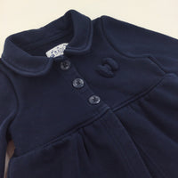 Bow Detail Navy Coat - Girls 9-12 Months