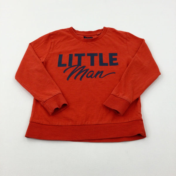 'Little Man' Red Lightweight Jumper - Boys 5-6 Years