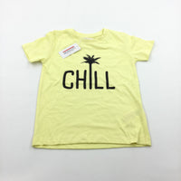 **NEW** 'Chill' Palm Tree Yellow T-Shirt - Boys 4-5 Years