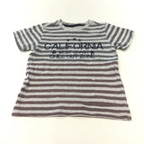 'California West Coast Chill Out Zone' Grey & Brown Striped T-Shirt - Boys 4-5 Years