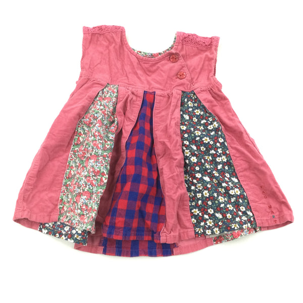 Pink Cord Panel Detail Dress - Girls 18-24 Months