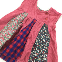 Pink Cord Panel Detail Dress - Girls 18-24 Months