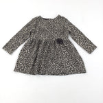 Leopard Print Long Sleeve Dress - Girls 18-24 Months