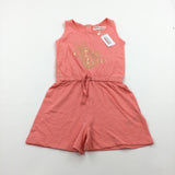 **NEW** 'Tropic Like It's Hot' Pineapple Shiny Pink & Gold Playsuit - Girls 4-5 Years