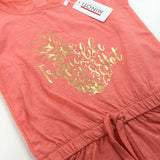 **NEW** 'Tropic Like It's Hot' Pineapple Shiny Pink & Gold Playsuit - Girls 4-5 Years