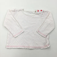 Spotty Pink & White Long Sleeve Top - Girls 6-9 Months