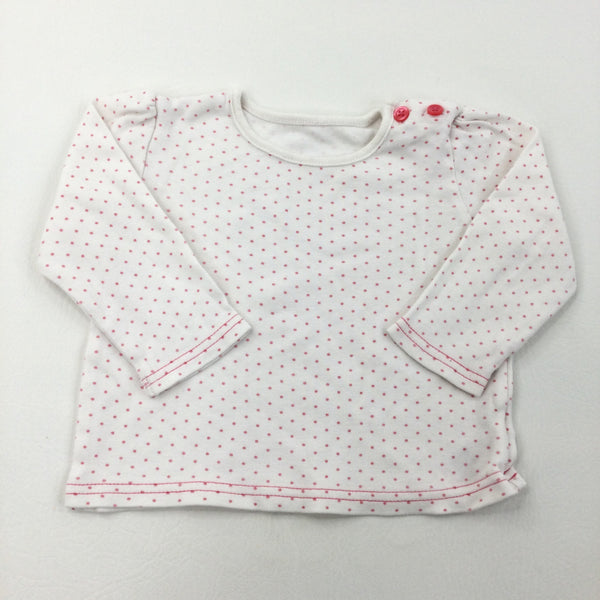 Spotty Pink & White Long Sleeve Top - Girls 6-9 Months