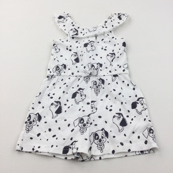 101 Dalmations Black & White Jersey Playsuit - Girls 2-3 Years