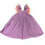 Colourful Tassles Purple Textured Cotton Sun Dress - Girls 12-18 Months