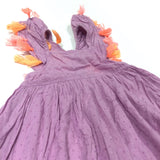 Colourful Tassles Purple Textured Cotton Sun Dress - Girls 12-18 Months