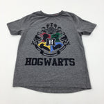 'Hogwarts' Grey T-Shirt - Boys 6-7 Years