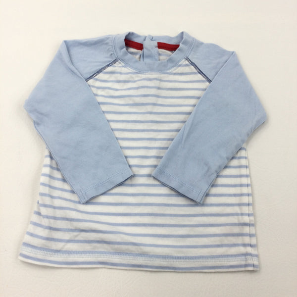 Blue & White Stripe Long Sleeve Top - Boys 9-12 Months