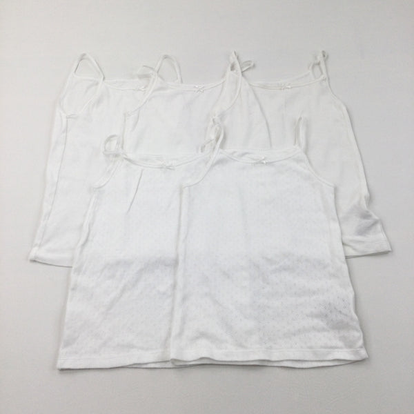 5 Pack White Vests  - Girls 5-6 Years