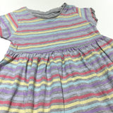 Colourful Striped Grey Jersey Dress - Girls 12-18 Months