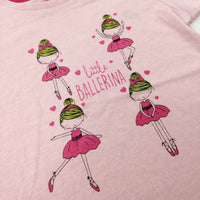 'Little Ballerina' Girls Pink T-Shirt - Girls 6-7 Years