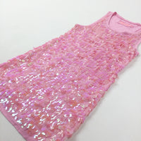 Sequinned Pink Dress - Girls 6-7 Years