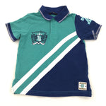 Teal & Navy Polo Shirt - Boys 3-4 Years