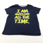 'I Am Awesome All The Time' Navy & Yellow T-Shirt - Boys 4-5 Years