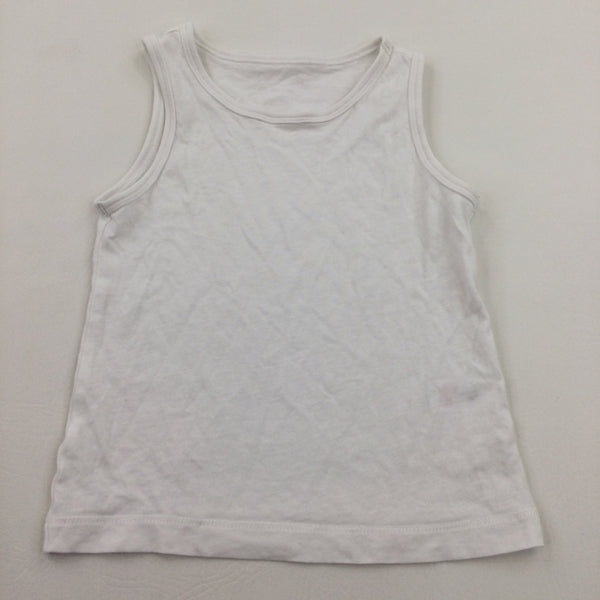 White Cotton Vest - Boys 2-3 Years