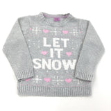 'Let It Snow!' Grey Jumper - Girls 3-4 Years