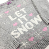 'Let It Snow!' Grey Jumper - Girls 3-4 Years