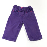 Purple & Pink Denim Jeans - Girls 3-6 Months