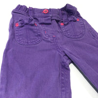 Purple & Pink Denim Jeans - Girls 3-6 Months