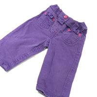 Purple & Pink Denim Jeans - Girls 3-6 Months