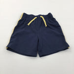 Navy & Yellow Jersey Shorts - Boys 12-18 Months
