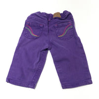 Purple & Pink Denim Jeans - Girls 3-6 Months