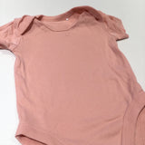Peach Short Sleeve Bodysuit - Girls 3-6 Months