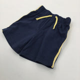 Navy & Yellow Jersey Shorts - Boys 12-18 Months