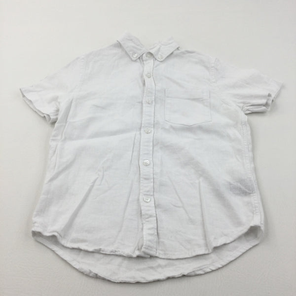 White Linen Shirt - Boys 6 Years