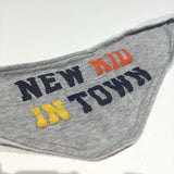 'New Kid In Town' Grey Dribble Bib - Boys Newborn