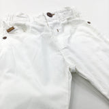 White Lightweight Cotton Twill Trousers with Adjustable Waistband - Boys 12-18 Months