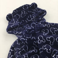 Mickey Mouse Navy & White Fleece Dressing Gown - Boys 6-9 Months