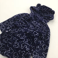 Mickey Mouse Navy & White Fleece Dressing Gown - Boys 6-9 Months