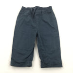 Slate Blue Lined Cotton Twill Trousers - Boys 6-9 Months