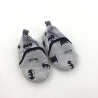 Batman Grey & Black Soft Shoes/Slippers - Boys 6-9 Months