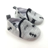 Batman Grey & Black Soft Shoes/Slippers - Boys 6-9 Months