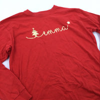 'Emma' Glittery Red & Gold Top - Girls 12-13 Years - Christmas