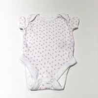Flowers Pink & White Short Sleeve Bodysuit - Girls Newborn