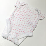 Flowers Pink & White Short Sleeve Bodysuit - Girls Newborn