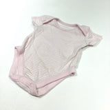 Pink & White Striped Short Sleeve Bodysuit - Girls Newborn