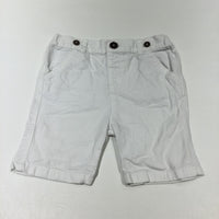 White Lightweight Cotton Shorts - Boys 12-18 Months