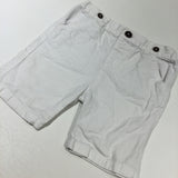 White Lightweight Cotton Shorts - Boys 12-18 Months