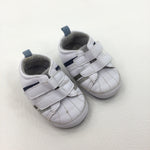 Blue & White Velcro Trainers - Boys 9-12 Months
