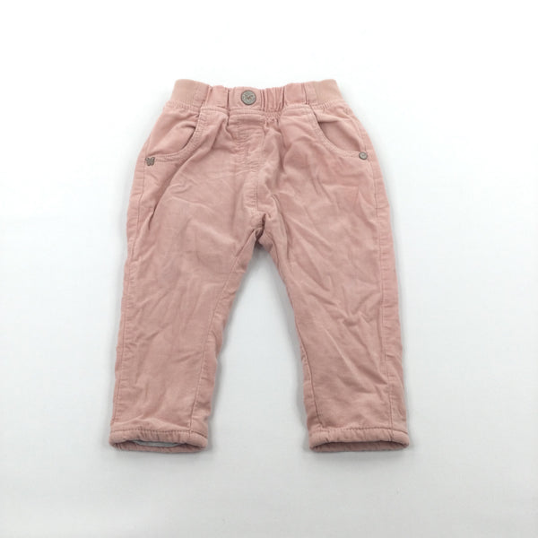 Pink Lined Lightweight Corduroy Pull On Trousers - Girls 6-9 Months