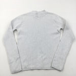 Sparkly Off White Knitted Ribbed Jumper - Girls 11-12 Years