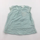 Mottled Pale Green T-Shirt - Girls 0-3 Months